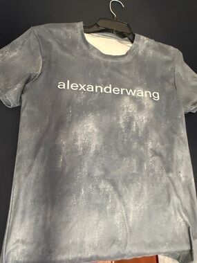 alexanderwang Metallic Gray Logo Tee Unisex